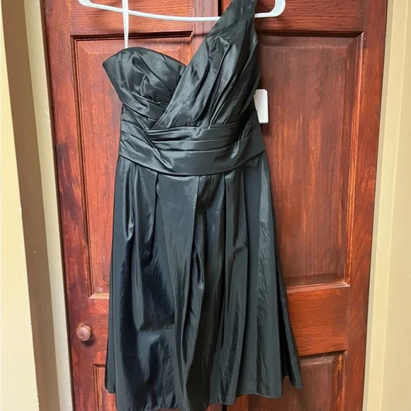 david's bridal black satin bridesmaid dresses LORO PIANA Size 2 Black Virgin Wool Paper Pleated Wide Leg Dress Pants   Sui Generis Designer Consignment